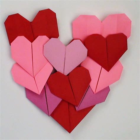Folded heart - easy - simple - origami - folding instructions - easy way - how to make a paper heart